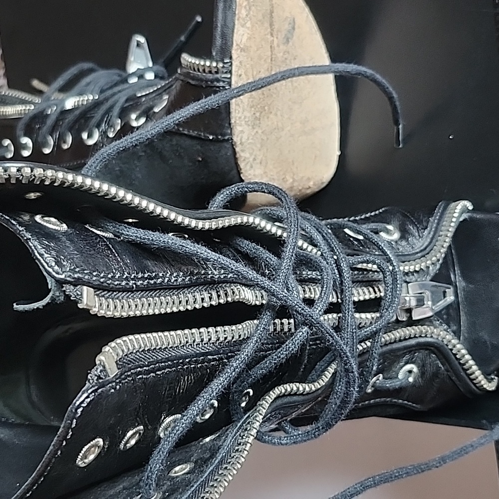 Alexander Wang Zip Heeled Boots Size 7 - Picture 3 of 6